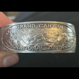 Antique Silver 1930 Grand Canyon cuff bracelet